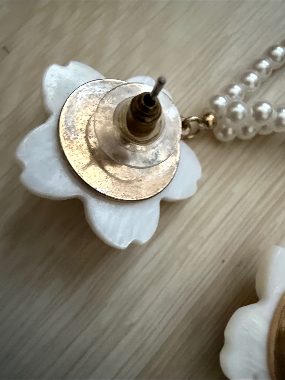 ✨White Floral Pearl Drop Earrings for Women - Picture 4 of 6